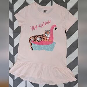 Spotted Zebra XXL 14-16 "yay-cation" pink tee shirt